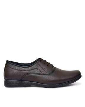round-toe lace fastening oxfords shoes