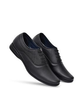 round-toe lace fastening oxfords shoes