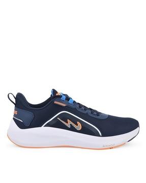 round-toe lace-up running shoes