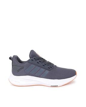 round-toe lace-up running shoes