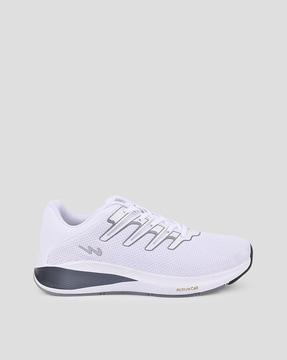 round-toe lace-up running shoes