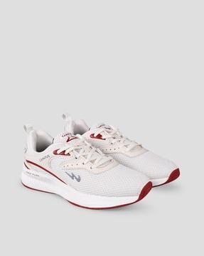 round-toe lace-up running shoes