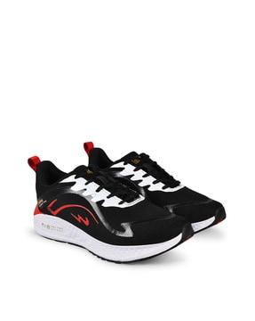 round-toe lace-up running shoes