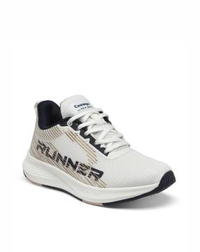 round-toe lace-up running shoes