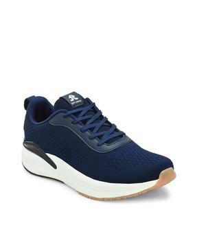 round-toe lace-up running shoes