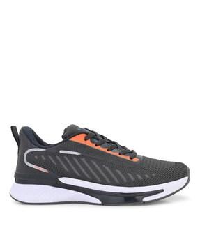 round-toe lace-up running shoes