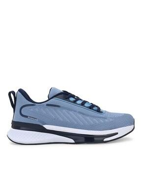 round-toe lace-up running shoes