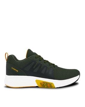 round-toe lace-up running shoes