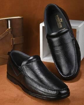 round-toe loafers with slip-on styling