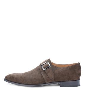 round-toe monks with buckle fastening