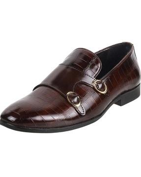 round-toe monks with buckle fastening