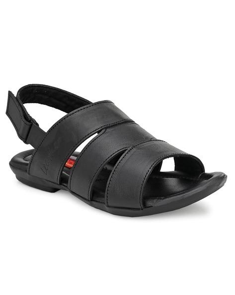 round-toe multi-strap sandal with velcro fastening
