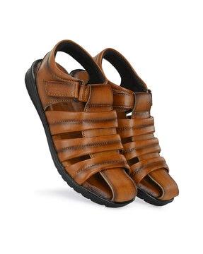 round-toe multi-strap sandals