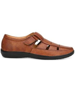 round-toe multi strap sandals