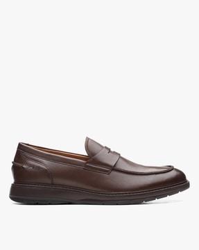 round-toe penny loafers