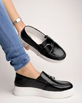 round-toe penny loafers