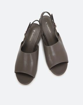 round-toe pump heeled sandals
