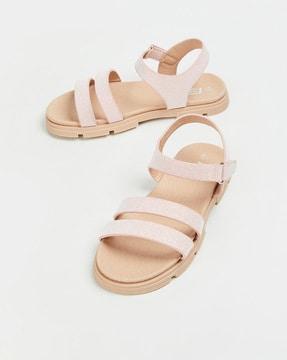 round-toe sandals with velcro fastening