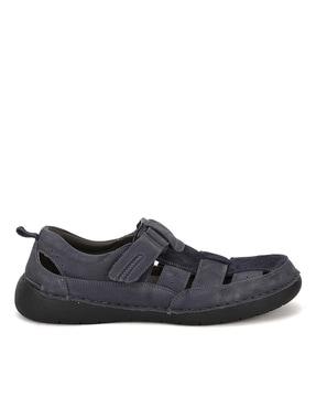 round-toe shoe-style sandals with velcro fastening