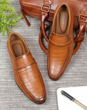 round-toe slip-on formal shoes