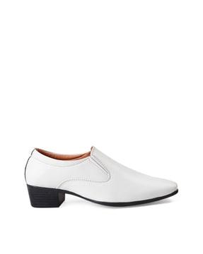 round-toe slip-on heeled formal shoes