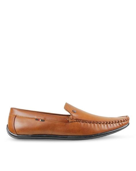 round toe slip-on loafers