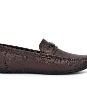 round-toe slip-on loafers