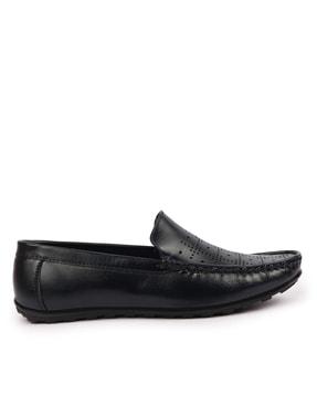 round toe slip-on loafers