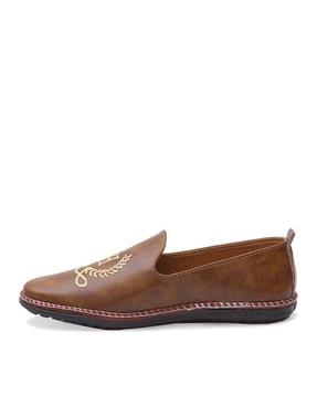 round-toe slip-on loafers