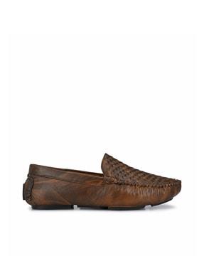 round toe slip-on loafers