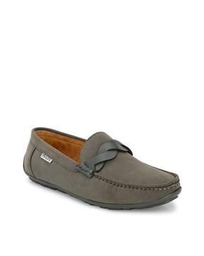 round-toe slip-on loafers