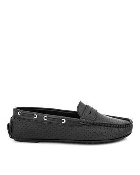 round-toe slip-on moccasins