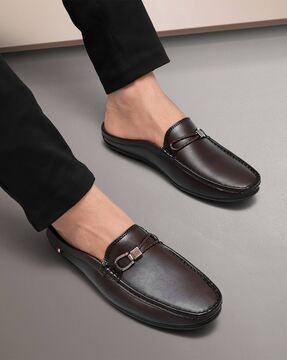 round-toe slip-on mules