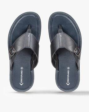 round-toe slip-on sandals