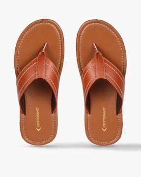 round-toe slip-on sandals