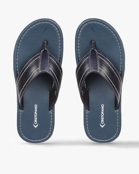 round-toe slip-on sandals