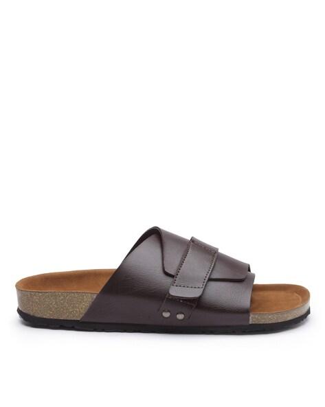 round-toe slip-on sandals