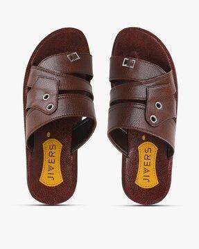 round-toe slip-on sandals