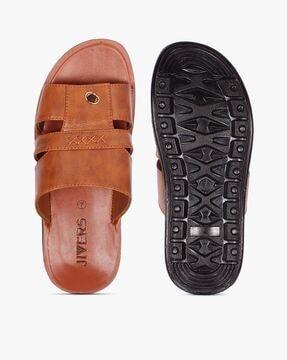 round-toe slip-on sandals