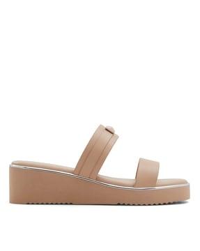 round-toe slip-on sandals