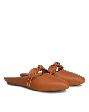 round-toe slip-on sandals