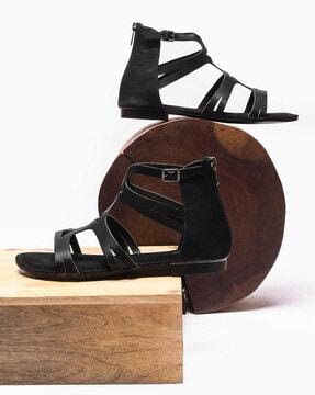 round-toe slip-on sandals