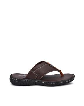 round-toe thong-strap flip-flops