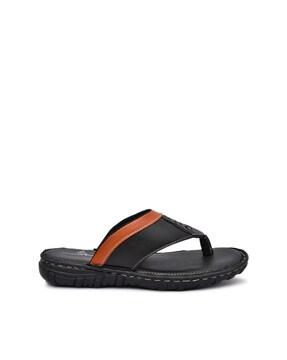 round-toe thong-strap flip-flops