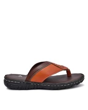 round-toe thong-strap flip-flops