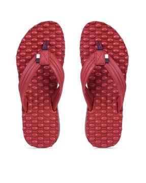 round-toe thong-strap flip-flops