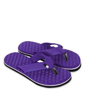 round-toe thong-strap flip-flops