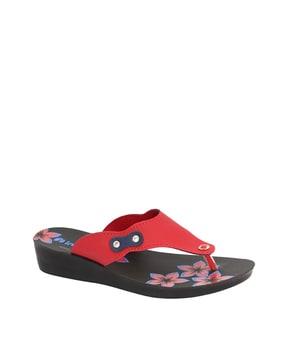 round-toe thong-strap flip-flops