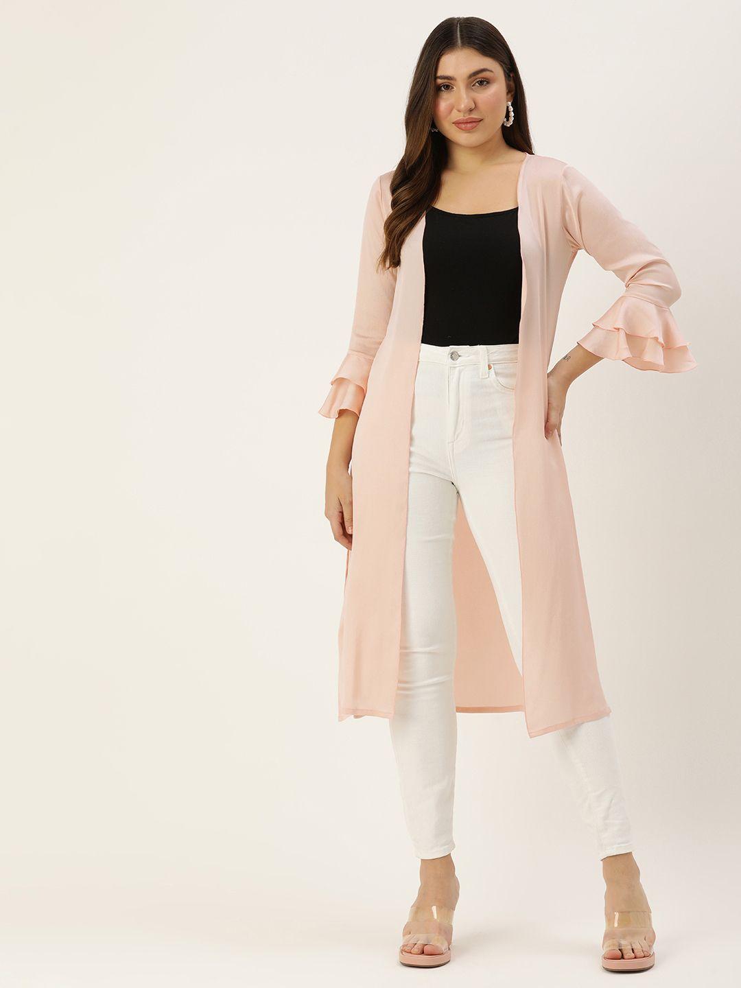 roving mode open front satin longline shrug