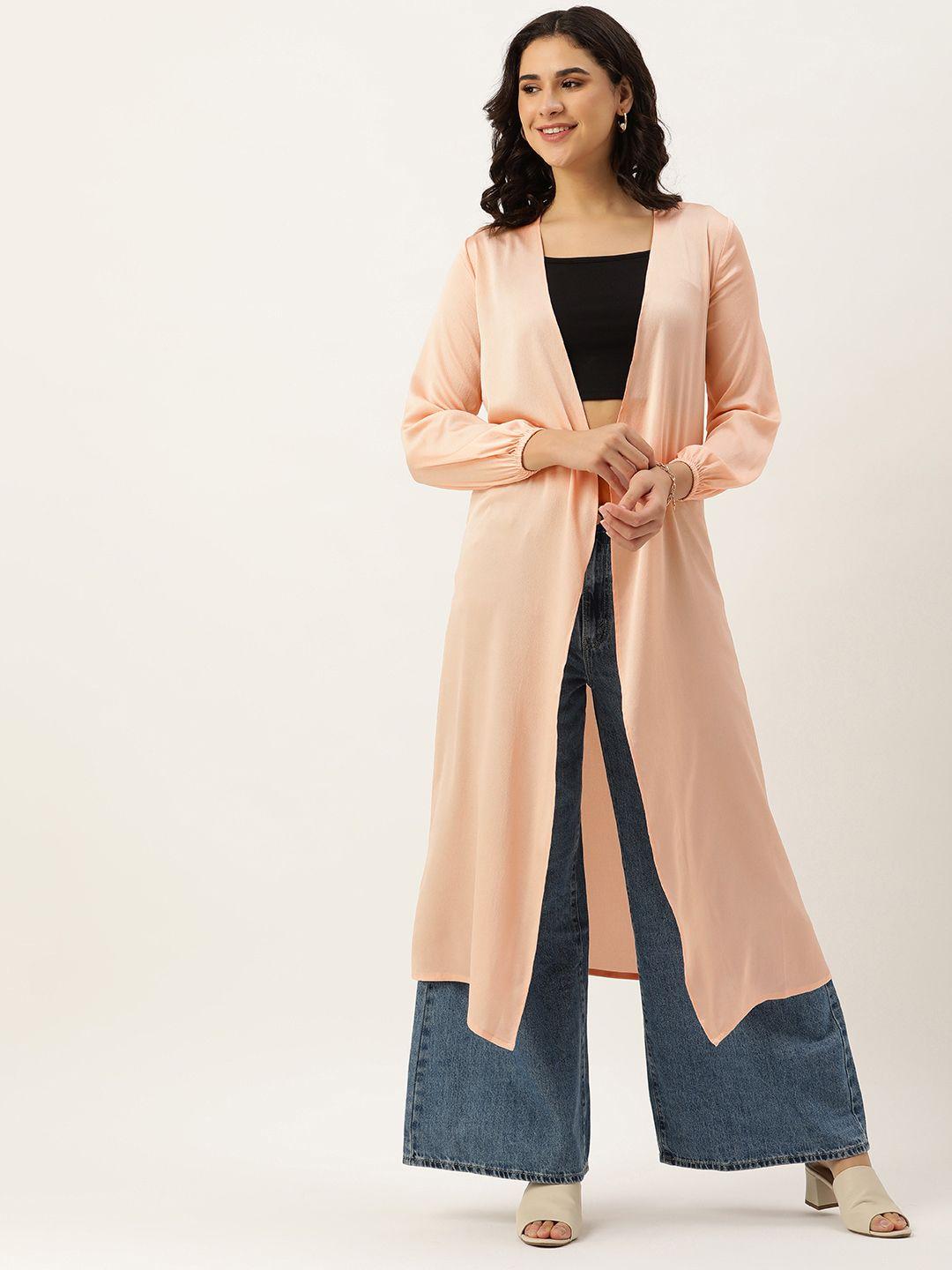 roving mode women solid open front longline shrug